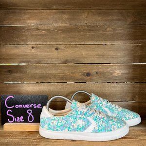 Womens Converse One Star Green Floral Canvas Low Top Shoes Sneakers Size 8 M GUC